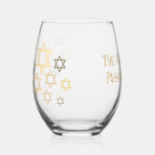 ダビスタイリッシュデパーソナライズされたィッドの過ぎ越し星 ステムなしワイングラス (左)