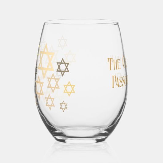 ダビスタイリッシュデパーソナライズされたィッドの過ぎ越し星 ステムなしワイングラス (左)