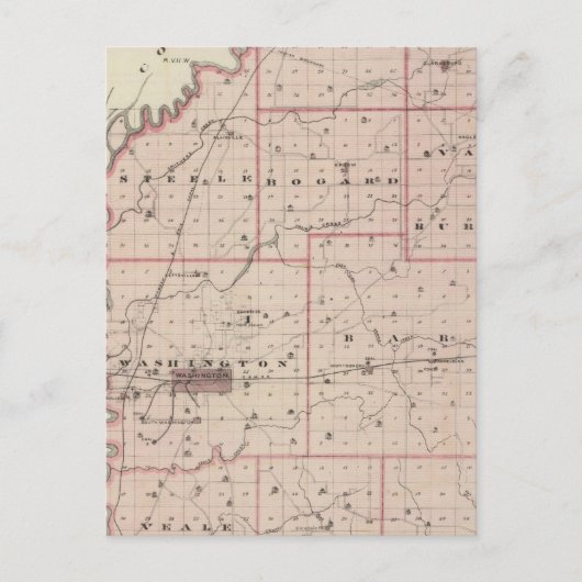 ダビス郡の地図 ポストカード (正面)