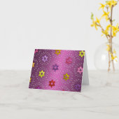 ダビッドカードのダイヤモンドと銀の星 カード (黄色い花)