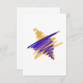 ダビッドカードの水色スター サンキューカード (正面/裏面)