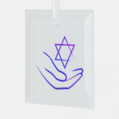 ダビッドガラスの紫/青の星オーナメント ガラスオーナメント (正面左)