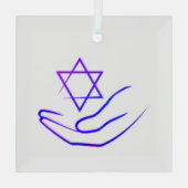 ダビッドガラスの紫/青の星オーナメント ガラスオーナメント (裏面)