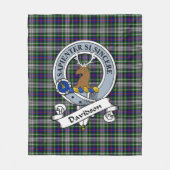 ダビッドソンオブトゥルローチドレスクランバッジバッジタータンチェックプレイド フリースブランケット (正面)