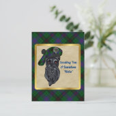 ダビッドソンクランバッジ&タータンチェックはがき ポストカード (スタンド正面)