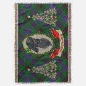 ダビッドソンスコッチドッグクリスマスブランケット スローブランケット (正面縦)