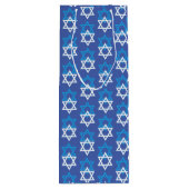 ダビッドパターンの青/白の星 ワインギフトバッグ (裏面)