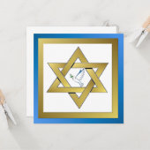 ダビッドフラットグリーティングカードのピース鳩の星 カード (正面/裏面インサイチュ)