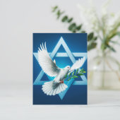 ダビッドブルーのピース鳩とスター ポストカード (スタンド正面)