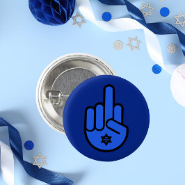 ダビッドユダヤ人の星と中指ハンサ 缶バッジ