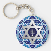 ダビッドユダヤ人の祝日のギフトの銀星 キーホルダー (正面)