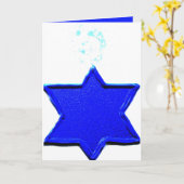 ダビッドランプの輝く星を持つユダヤのユーモアGenie カード (黄色い花)