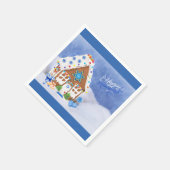 ダビッモダント・ギンガーブレッドハウスのハヌカー星 スタンダードカクテルナプキン (角)