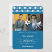 ダビッモダンドボーイのブルースターズバー(ユダヤ教の)バル・ミツバー2写真 招待状 (正面)