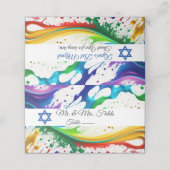 ダビッ絵を描ドのバルミツワー星ネオン（ばちゃばちゃ）跳ねる プレイスカード (外部開封)