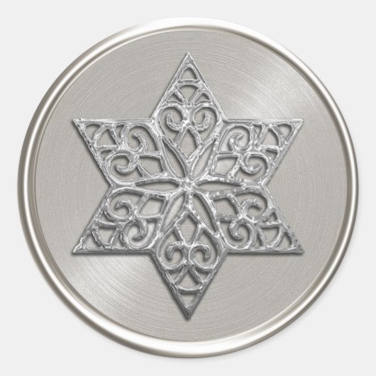 ダビッ華美ト封筒用シールのシルバースター ラウンドシール (正面)