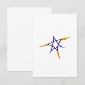 ダビッ飛んでいるドカードの燃える星 サンキューカード (正面/裏面)