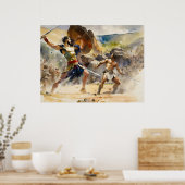 ダビデがゴリアテと戦う ポスター (キッチン)