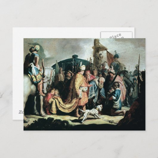 ダビデがサウル王にゴリアテの頭を捧げる ポストカード (正面/裏面)