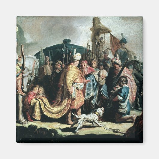 ダビデがサウル王にゴリアテの頭を捧げる マグネット (正面)