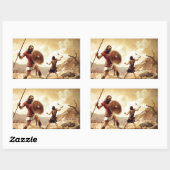 ダビデとゴリアテ 長方形シール (シート)