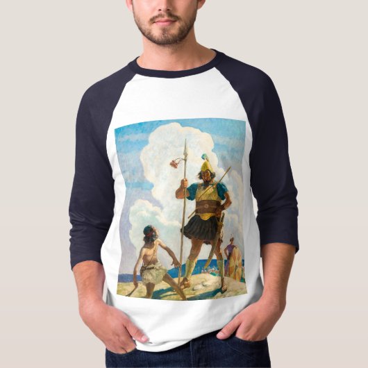 ダビデとゴリアテ, 1940年Newell Convers Wyeth著 Tシャツ (正面)