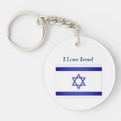 ダビデのイスラエル国旗の星 キーホルダー (正面)