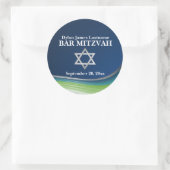 ダビデのスティールブルーとグリーン波の星 ラウンドシール (バッグ)