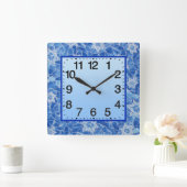 ダビデのステンドグラスの星 スクエア壁時計 (ホーム)