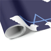 ダビデのハヌカー・ドーブ平和スターパターン（の模様が）ある ラッピングペーパー (ロールコーナー)