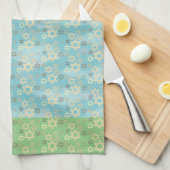 ダビデのパソバーブルーとグリーンスター キッチンタオル (四つ折り)