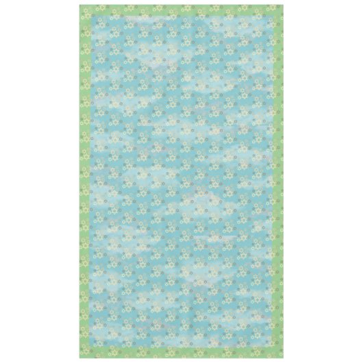 ダビデのパソバーブルーとグリーンスター テーブルクロス (正面)