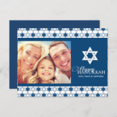 ダビデのブルーハヌカー星の写真モダン シーズンポストカード (正面/裏面)