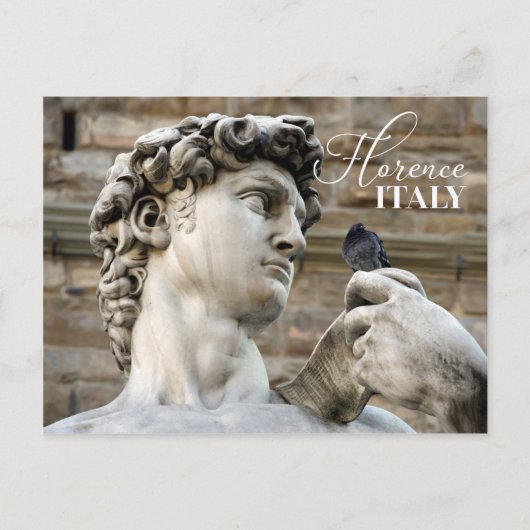 ダビデの像と鳩 ポストカード (正面)