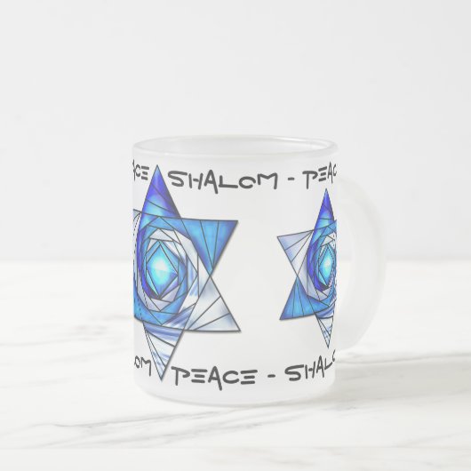 ダビデの半透明ステンドグラス星 フロストグラスマグカップ (正面右)