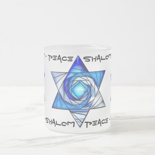 ダビデの半透明ステンドグラス星 フロストグラスマグカップ (中央)