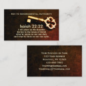 ダビデの家の鍵 イザヤ22:22 聖書の言葉 名刺 (正面/裏面)
