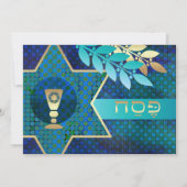 ダビデの星とキデュッシュカップ　ペサハ・セデル 招待状 (正面)