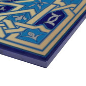 ダビデの星と（ユダヤ教）メノラーガラスのカッティングボード カッティングボード (角)