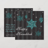 ダビデの星のハヌカの招待状カード 招待状 (正面/裏面)