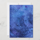 ダビデの星 エレガント シンプル ブルー バット ミッツヴァ 招待状 (裏面)