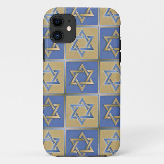 ダビデの星 ゴールド ブルー メタル Case-Mate iPhoneケース (裏面)