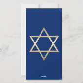 ダビデの星 ハッピーハヌカ ブルー ファミリー フォト シーズンカード (裏面)