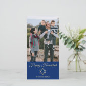 ダビデの星 ハヌカ 祝い 青い家族の写真 シーズンカード (スタンド正面)