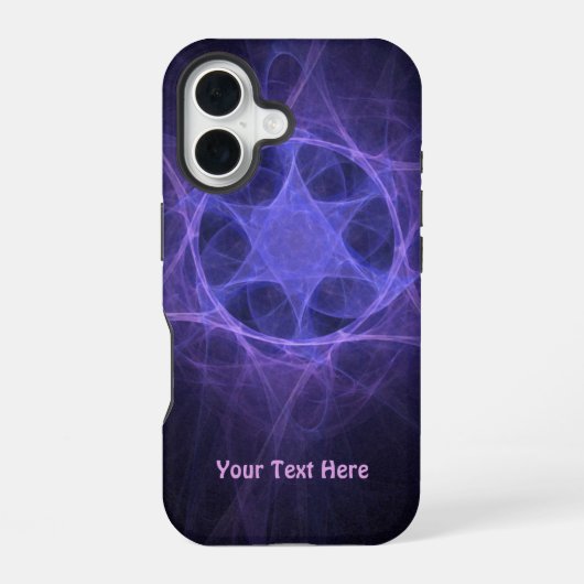 ダビデの星 フラクタル 紫 iPhone 16ケース (裏面)