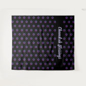 ダビデの星 | 黒 | ハヌカ― 背景 タペストリー (正面(横))