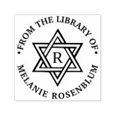 ダビデの星 #1 ラウンド 図書館 本 名前イニシャル セルフインキングスタンプ (デザイン)