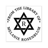 ダビデの星 #3 ラウンド 図書館の本の名前イニシャル セルフインキングスタンプ (デザイン)