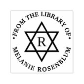 ダビデの星 #4 ラウンド ライブラリー ブック 名前イニシャル セルフインキングスタンプ (デザイン)