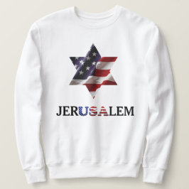 ダビデの星 USA, jerUSAlem イスラエル パレスチナ 戦争 スウェットシャツ